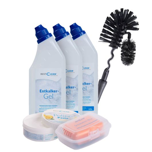 Aktionsset Reinigung und Pflege mit restclean®WC-Bürste schwarz