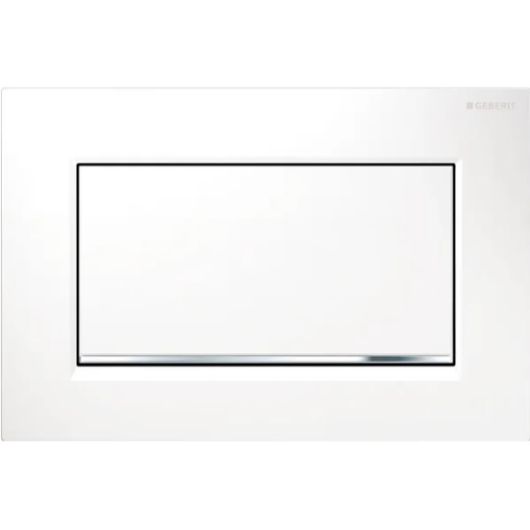 Betätigungsplatte aus Zinkdruckguss mit Sicherung weiss-glanz Sigma30 zu UP Sigma 300/320-2M GEBERIT