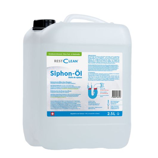 Siphon-Öl im Kanister (2.5 Liter) als hochwirksame Sperrflüssigkeit für Ablaufsysteme - RESTCLEAN