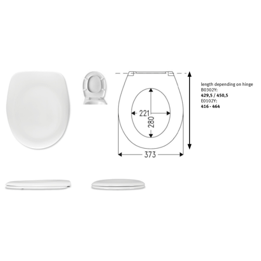 WC-Sitz mit Deckel weiss aus Duroplast ohne Absenkautomatik ProCasa NEOPERL